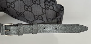 Gucci Maxi GG Logo Gray/Black Nylon Belt Bag 767934 IT NWT