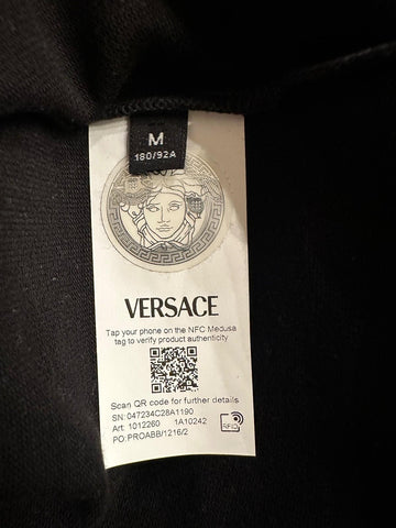 Versace Medusa Black/Gold Piquet Cotton Polo Shirt M 1012260 NWT