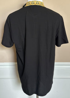 Versace Medusa Black/Gold Piquet Cotton Polo Shirt M 1012260 NWT