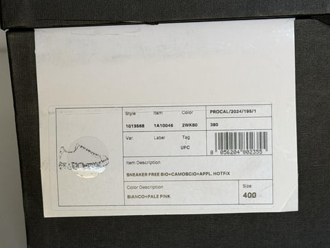 Versace Crystal Greek Women’s White/Pink Leather Sneakers 10 US (40) 1013568 NIB