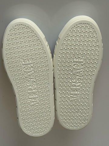 Versace Crystal Greek Women’s White/Pink Leather Sneakers 10.5 US 1013568 NIB