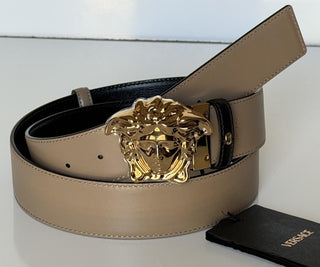 Versace Medusa-Buckle Reversible Leather Black/Brown Belt 90 (36) 1010325 NWT