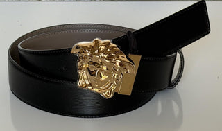 Versace Medusa-Buckle Reversible Leather Black/Brown Belt 90 (36) 1010325 NWT