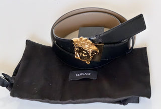 Versace Medusa-Buckle Reversible Leather Black/Brown Belt 90 (36) 1010325 NWT