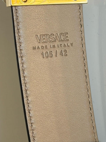 Versace Medusa-Buckle Reversible Leather Black/Brown Belt 105 (42) 1010325 NWT