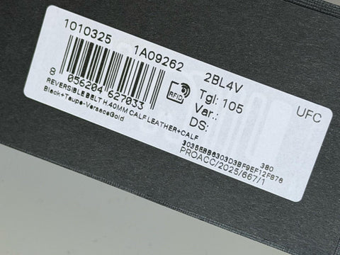 Versace Medusa-Buckle Reversible Leather Black/Brown Belt 105 (42) 1010325 NWT