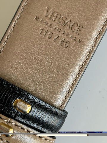 Versace Medusa-Buckle Reversible Leather Black/Brown Belt 115 (46) 1010325 NWT