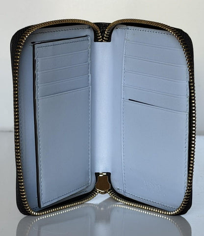 Versace Black Calf Leather Myth Zip Around Wallet 1016840 Made in Italy NWT $725