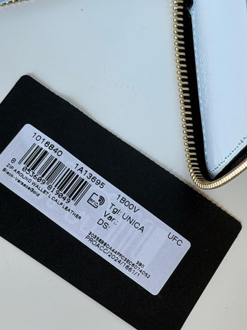 Versace Black Calf Leather Myth Zip Around Wallet 1016840 Made in Italy NWT $725