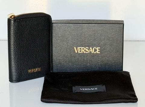 Versace Black Calf Leather Myth Zip Around Wallet 1016840 Made in Italy NWT $725