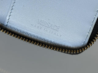 Versace Black Calf Leather Myth Zip Around Wallet 1016840 Made in Italy NWT $725