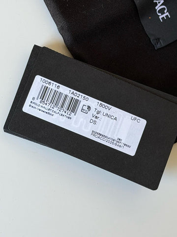 Versace Black Calf Leather Bifold Wallet 1006116 Made in Italy NWT $420