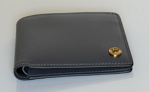 Versace Gray Calf Leather Bifold Wallet 1006116 Made in Italy NWT $420