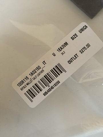 Versace Gray Calf Leather Bifold Wallet 1006116 Made in Italy NWT $420