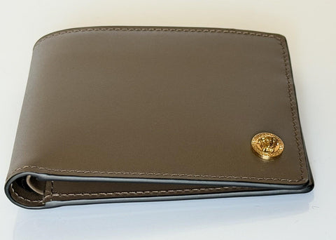 Versace Brown Calf Leather Bifold Wallet 1006116 Made in Italy NWT $420