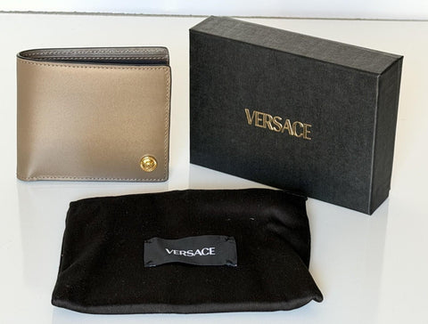 Versace Brown Calf Leather Bifold Wallet 1006116 Made in Italy NWT $420
