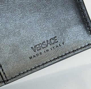 Versace Medusa Head Black Calf Leather Long Card Wallet 1002898 Italy NWT $625