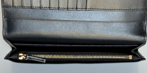 Versace Medusa Head Black Calf Leather Long Card Wallet 1002898 Italy NWT $625