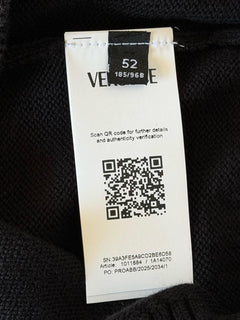 Versace Medusa Embroidered Knit Sweater Black 42 US (52 Eu) 1011884 NWT $1300