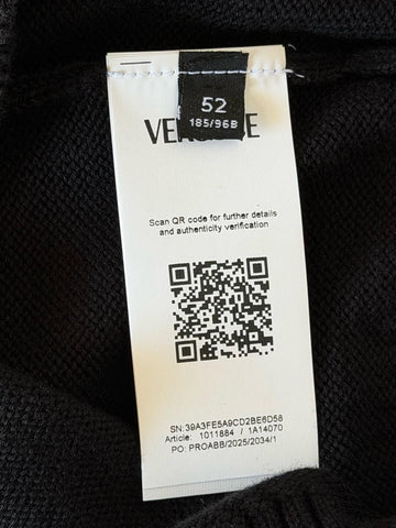 Versace Medusa Embroidered Knit Sweater Black 42 US (52 Eu) 1011884 NWT $1300
