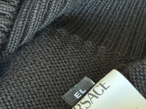 Versace Medusa Embroidered Knit Sweater Black 42 US (52 Eu) 1011884 NWT $1300