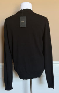 Versace Medusa Embroidered Knit Sweater Black 42 US (52 Eu) 1011884 NWT $1300
