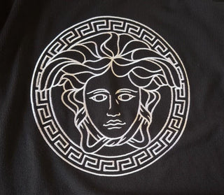 Versace Medusa Embroidered Knit Sweater Black 42 US (52 Eu) 1011884 NWT $1300
