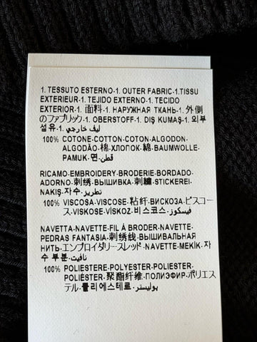 Versace Medusa Embroidered Knit Sweater Black 44 US (54 Eu) 1011884 NWT $1300