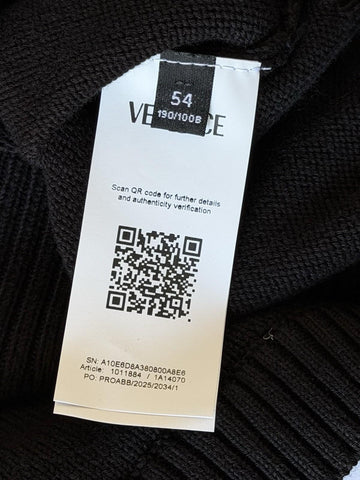 Versace Medusa Embroidered Knit Sweater Black 44 US (54 Eu) 1011884 NWT $1300