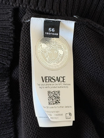 Versace Medusa Embroidered Knit Sweater Black 46 US (56 Eu) 1011884 NWT $1300