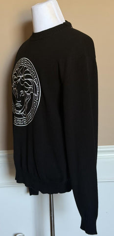 Versace Medusa Embroidered Knit Sweater Black 46 US (56 Eu) 1011884 NWT $1300