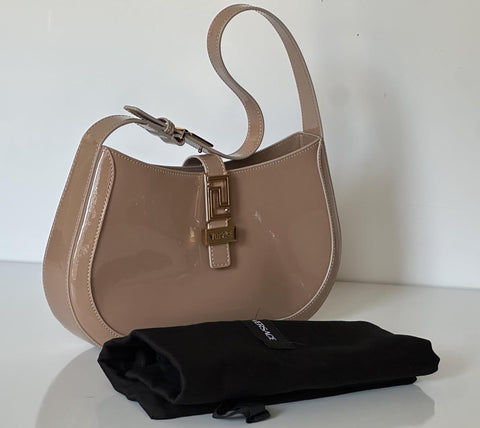 Versace Greca Goddess Leather Blush Large Hobo Bag 1013166 Italy NWT $1795