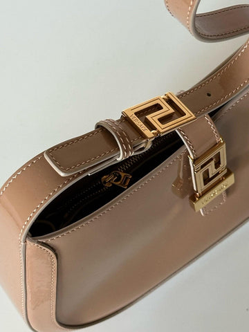 Versace Greca Goddess Leather Blush Large Hobo Bag 1013166 Italy NWT $1795