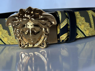 Versace Medusa-Buckle Reversible Leather Belt 85 (34) DCU6705 NWT $625