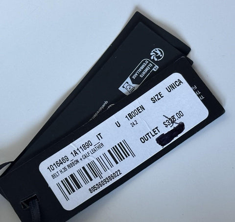 Versace Milano Buckle Ribbon/Leather Black Adjustable Belt 1016469 NWT $450