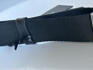 Versace Milano Buckle Ribbon/Leather Black Adjustable Belt 1016469 NWT $450