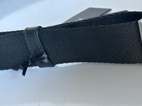 Versace Milano Buckle Ribbon/Leather Black Adjustable Belt 1016469 NWT $450