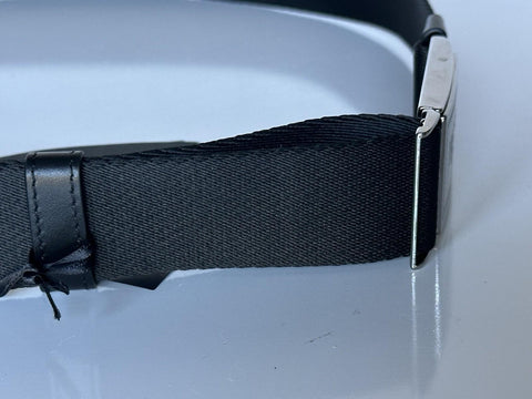 Versace Milano Buckle Ribbon/Leather Black Adjustable Belt 1016469 NWT $450