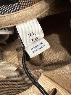 Burberry Talley Checked Sweatshirt with Hoodie Soft Fawn XL 8084392 NWT $760