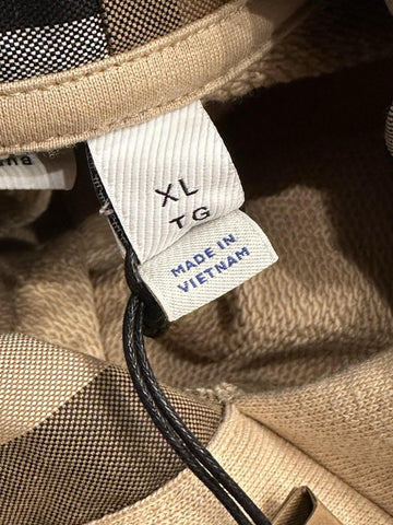 Burberry Talley Checked Sweatshirt with Hoodie Soft Fawn XL 8084392 NWT $760