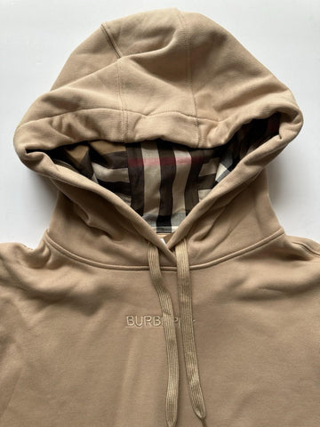 Burberry Talley Checked Sweatshirt with Hoodie Soft Fawn XL 8084392 NWT $760