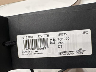 Versace Virtus Nude Calf Leather Belt 70 (28) Italy 1012380 NWT