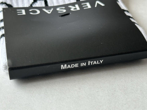 Versace Logo Socks White/Black Size Medium Made in Italy ICZ0003 NWT