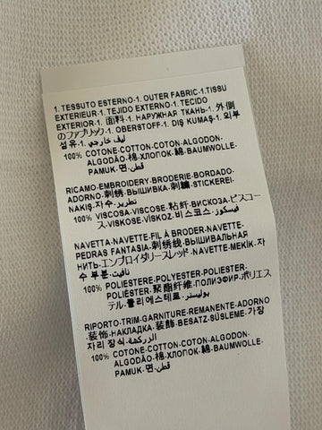 Versace Embroidered White Piquet Cotton Polo Shirt L 1011851 NWT