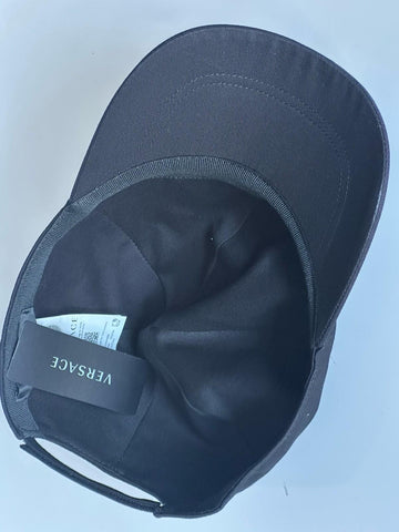 Versace Embroidered Logo Baseball Cap Hat Black/Gold 59 IT ICAP006 NWT
