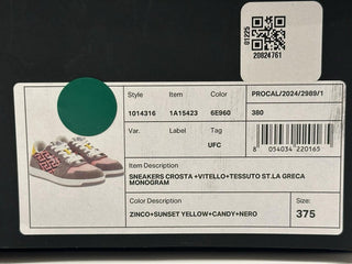 Versace Greca Women’s Medusa Pink/Yellow/Gray Sneakers 7.5 US (37.5) 1014316 NIB