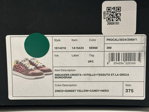 Versace Greca Women’s Medusa Pink/Yellow/Gray Sneakers 7.5 US (37.5) 1014316 NIB