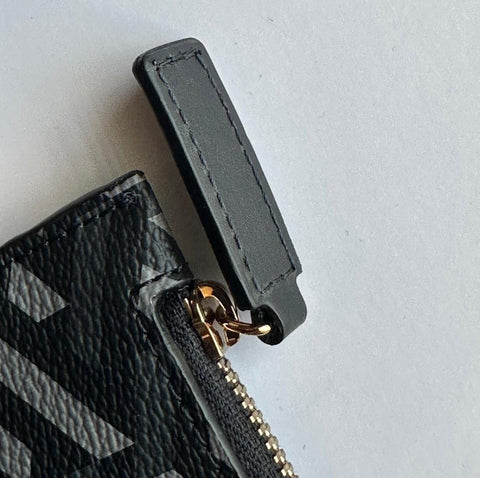 Versace Greca Coated Canvas Large Pouch Clutch Black/Gray 1010525 IT NWT