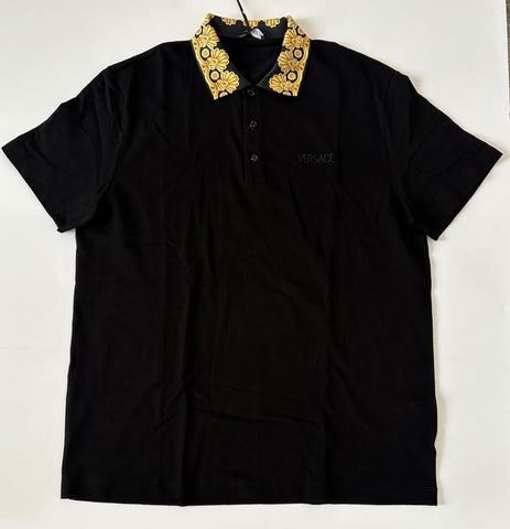 Versace Medusa Black/Gold Piquet Cotton Polo Shirt 5XL 1012260 NWT