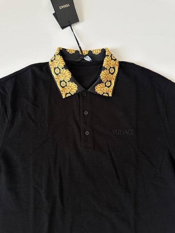 Versace Medusa Black/Gold Piquet Cotton Polo Shirt 5XL 1012260 NWT